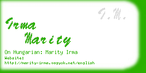 irma marity business card